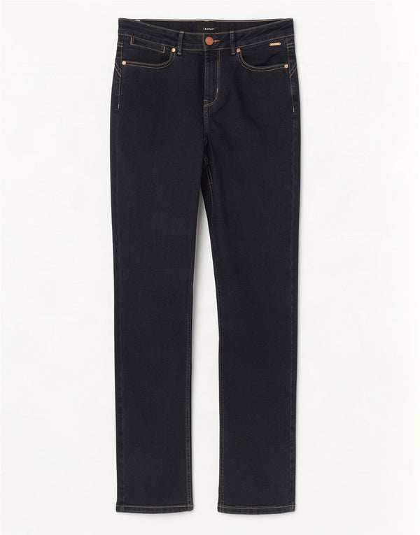 Marks & Spencer Damen Straight Jeans UK 12 Medium W30 L31 Marineblau Baumwolle