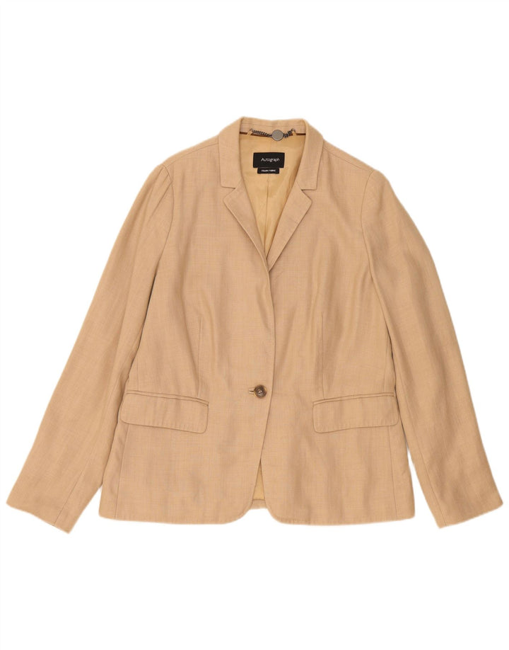 Женский пиджак Marks & Spencer Autograph 1 Button UK 14, большой бежевый