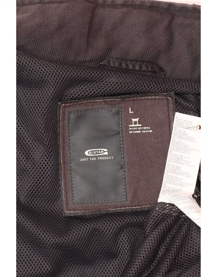 G-Star Mens Military Bomber Jacket UK 40 Large Black Cotton