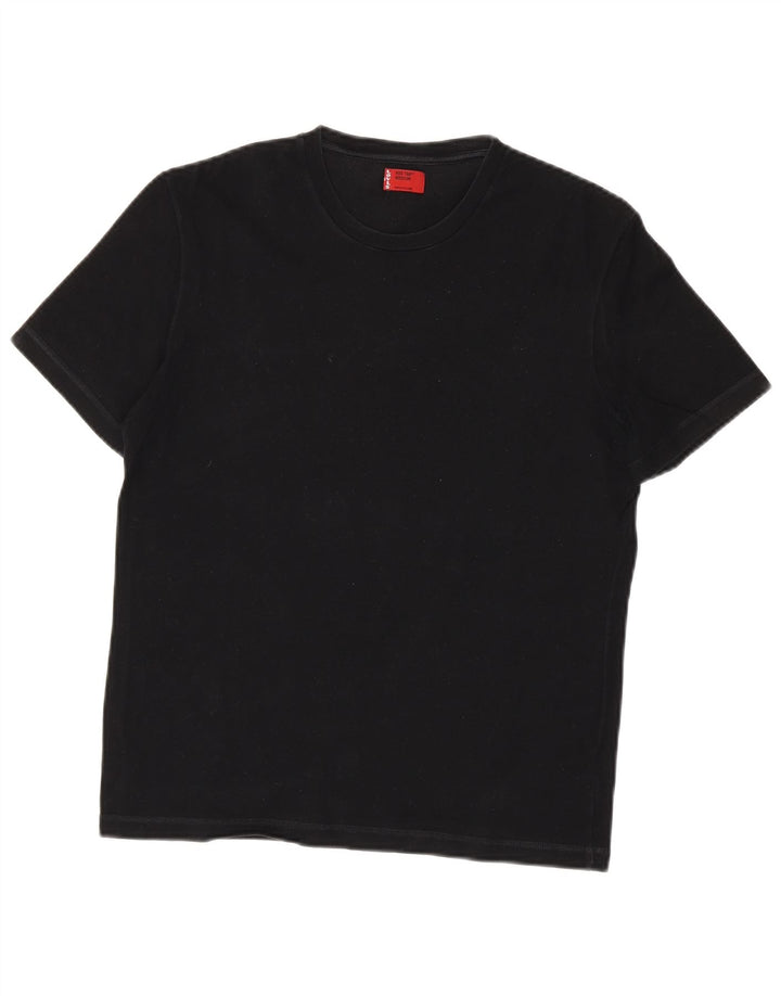 LEVI'S Dame T-Shirt Top UK 12 Medium Sort Bomuld