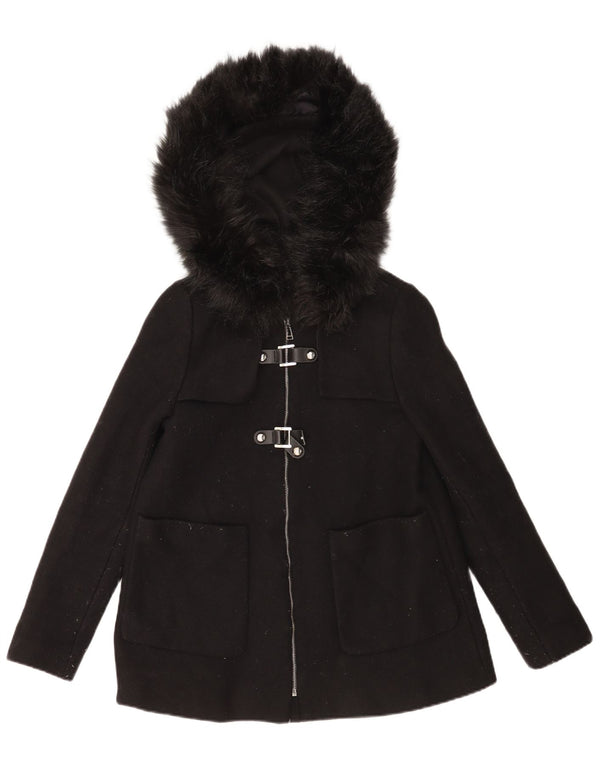 Giacca a vento con cappuccio da donna Zara UK 10 piccola in lana nera