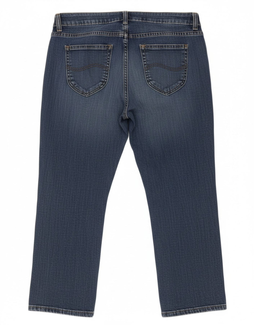 LEE Womens Mid Rise Regular Fit Capri Jeans US 12 Large W32 L21 Blue