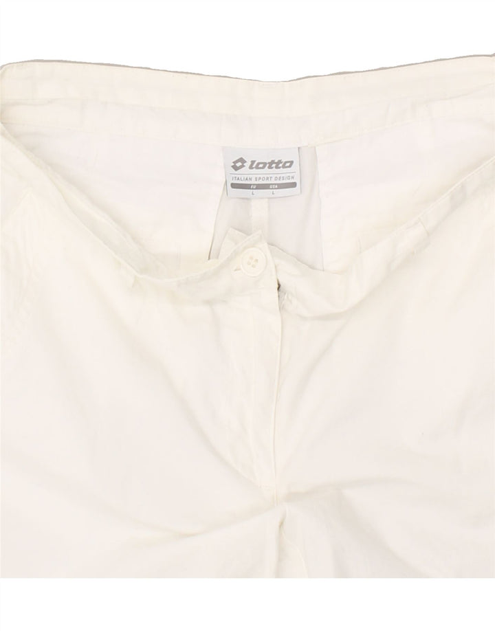 LOTTO Womens Chino Shorts Large W33 White Vintage Lotto and Second-Hand Lotto from Messina Hembry 