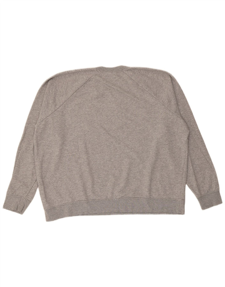 Nike Womens Oversized Sweatshirt Jumper UK 20 2XL Grey Flecked Cotton