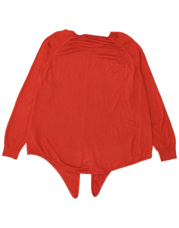 Marks & Spencer Dame Boat Neck Jumper Sweater UK 16 Large Red Viscose