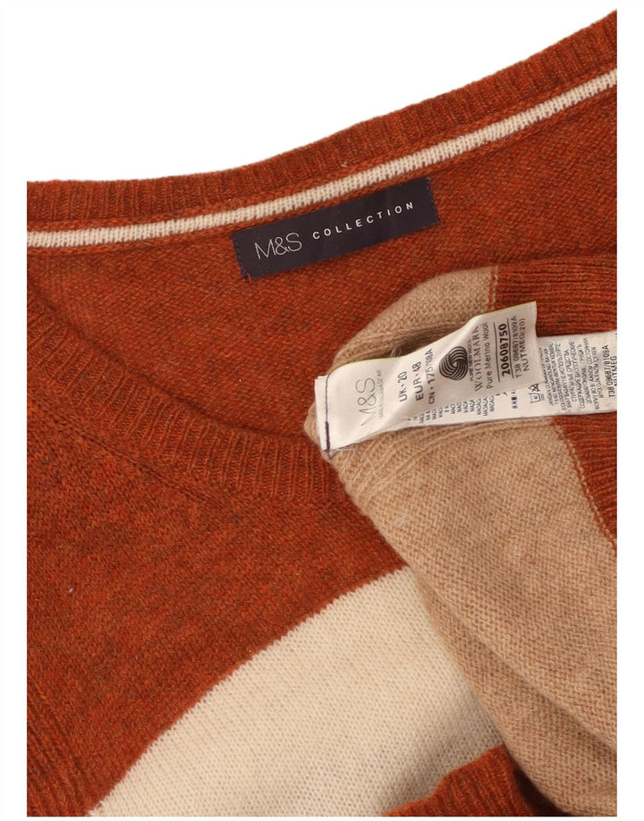 Marks & Spencer Womens Boat Neck Jumper Sweater UK 20 2XL Multicoloured