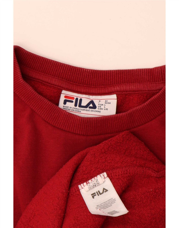 Fila Mens Graphic Sweatshirt Jumper Large Red Cotton