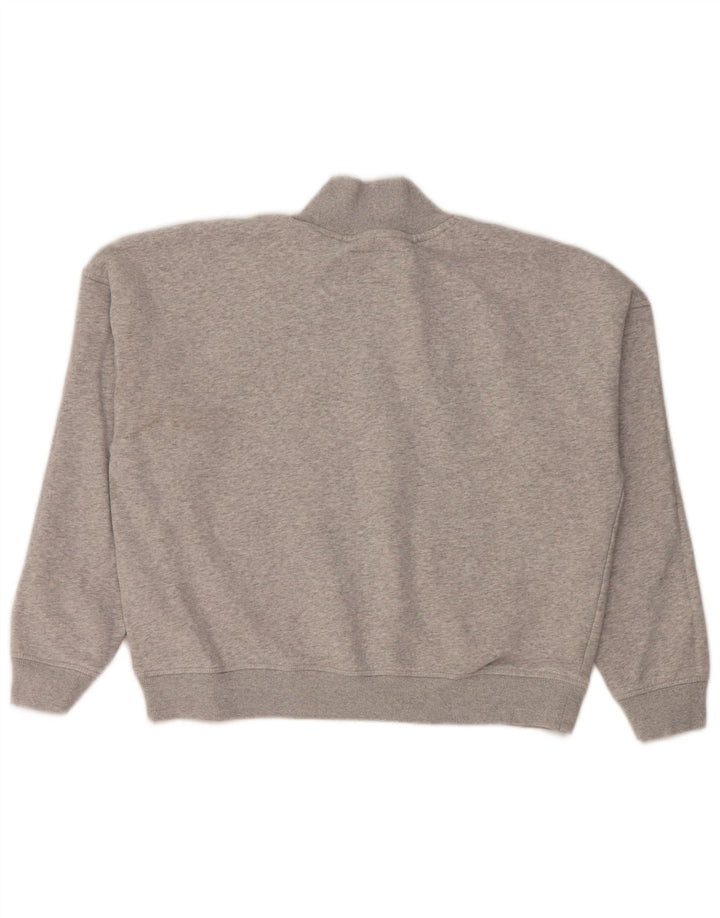 Jack Wills Womens Crop Oversized Sweatshirt Jumper UK 10 Small Grey