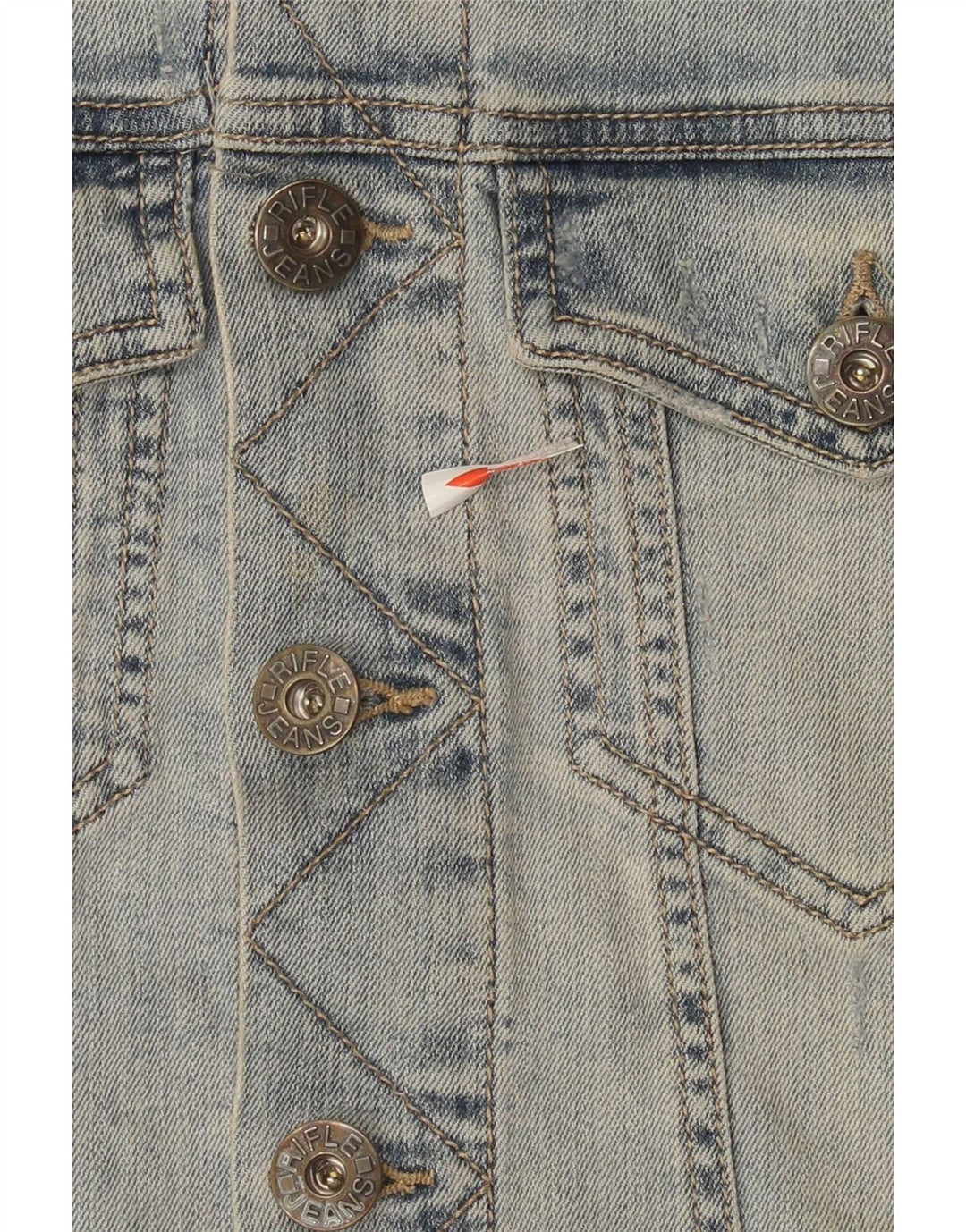 Rifle Mens Denim Gilet UK 38 Medium Blue Cotton