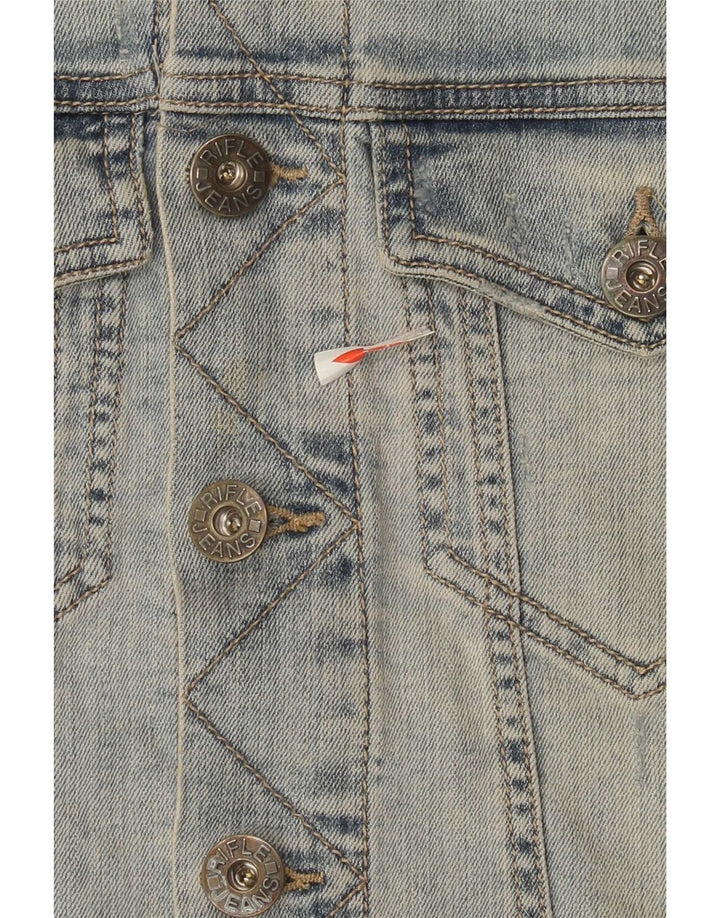 Rifle Mens Denim Gilet UK 38 Medium Blue Cotton