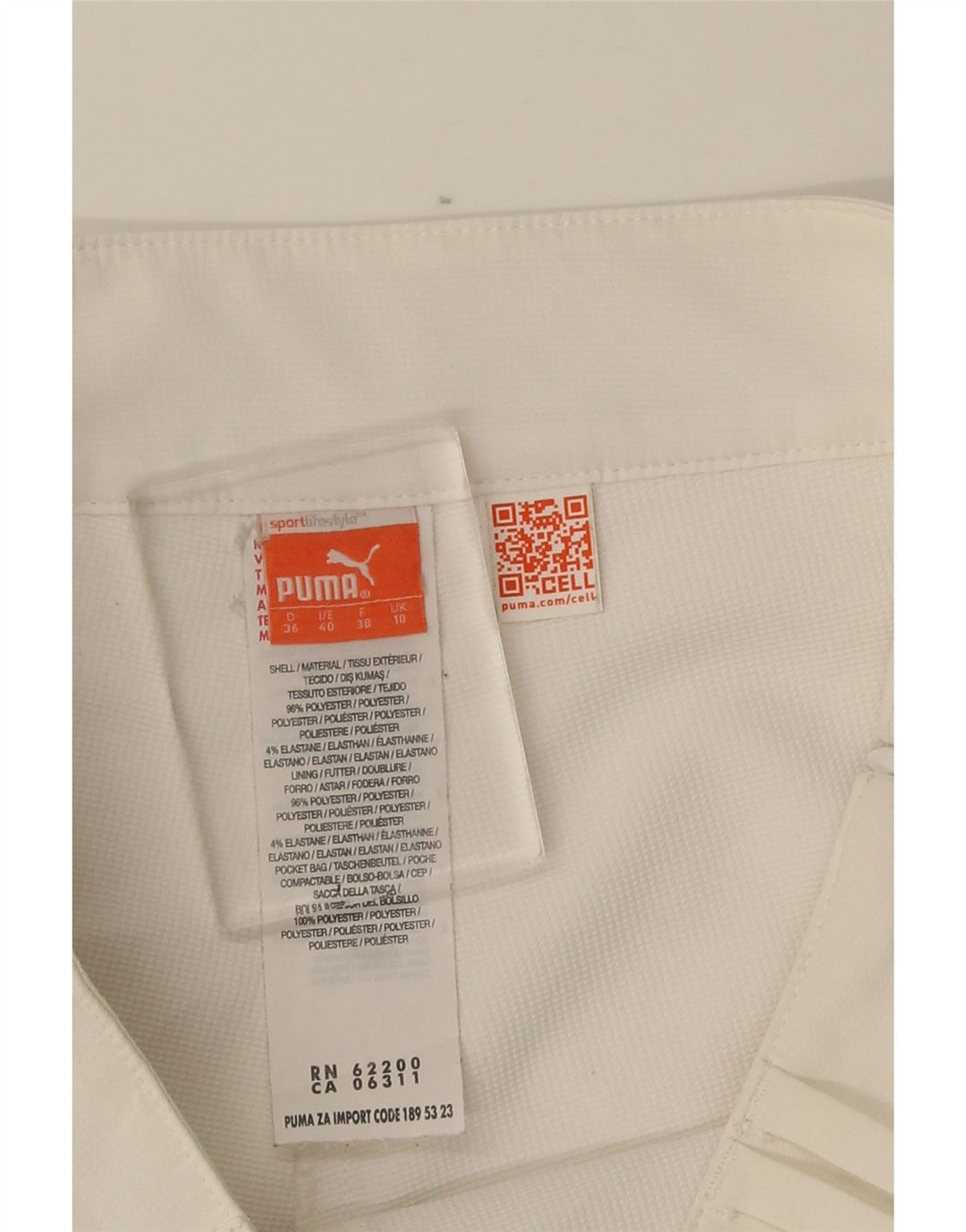Gonna Puma da donna UK 10 Small in poliestere bianco sporco