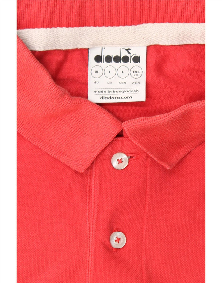 DIADORA Mens Polo Shirt Large Red Vintage Diadora and Second-Hand Diadora from Messina Hembry 