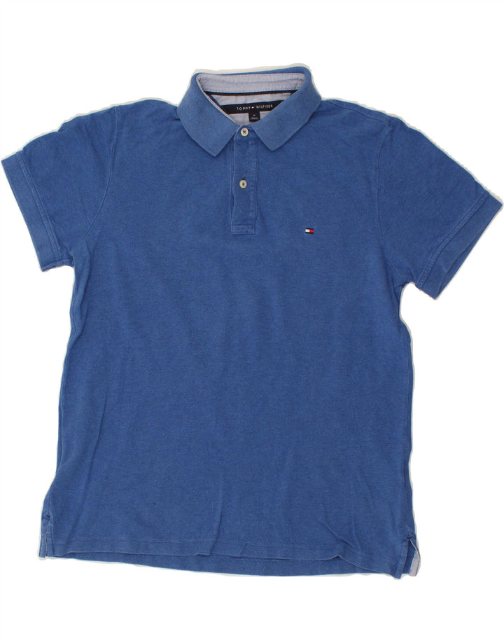 TOMMY HILFIGER Mens Custom Fit Polo Shirt Medium Blue Cotton Vintage Tommy Hilfiger and Second-Hand Tommy Hilfiger from Messina Hembry 