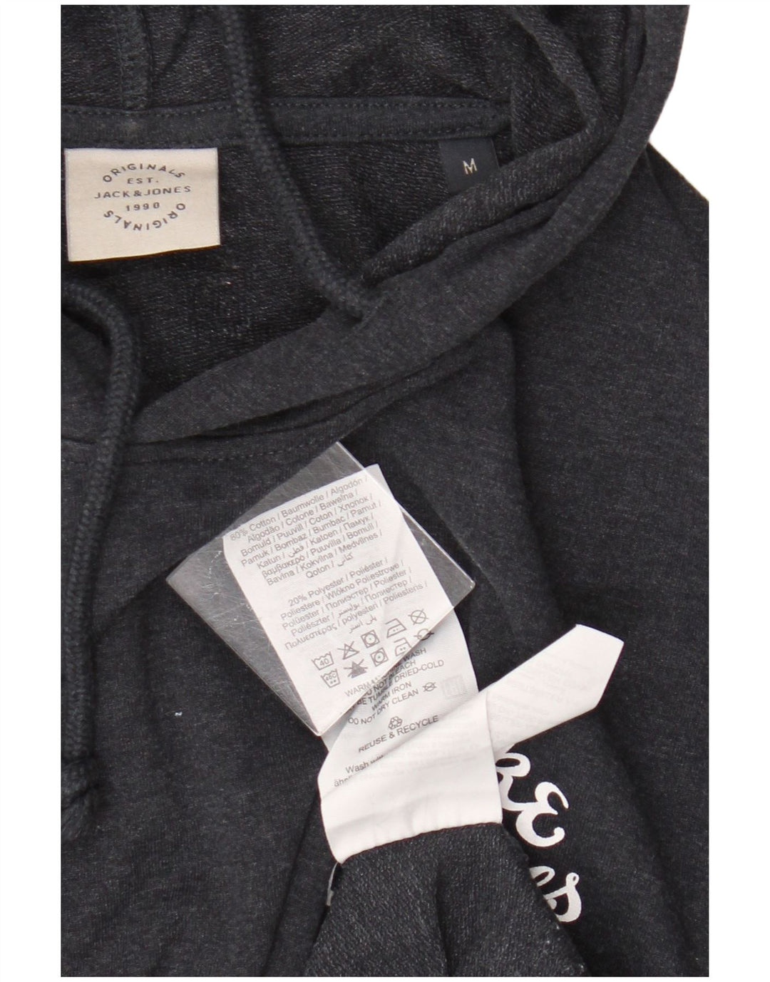 Jack & Jones Mens Hoodie Jumper Medium Navy Blue Cotton