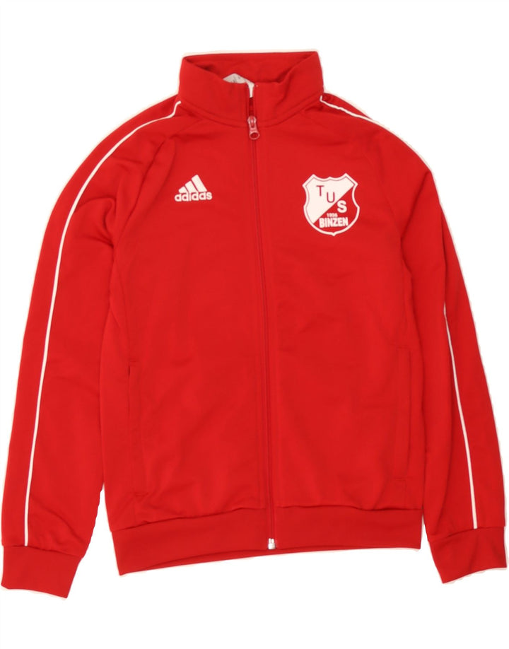 ADIDAS Boys Graphic Tracksuit Top Jacket 9-10 Years Red Polyester Vintage Adidas and Second-Hand Adidas from Messina Hembry 
