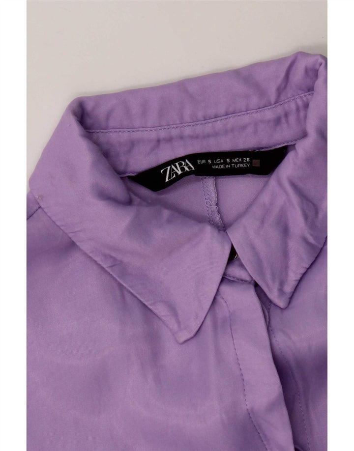Übergroße Hemdbluse für Damen von Zara, Gr. 10, Größe S, Lila