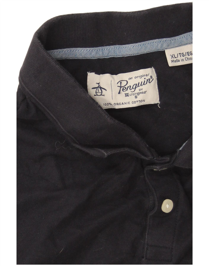 Penguin herre poloshirt XL marineblå bomuld
