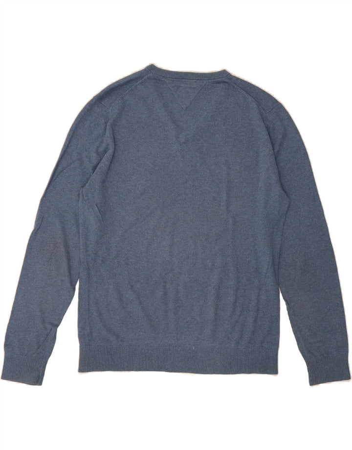TOMMY HILFIGER Mens V-Neck Jumper Sweater XL Blue Cotton Vintage Tommy Hilfiger and Second-Hand Tommy Hilfiger from Messina Hembry 