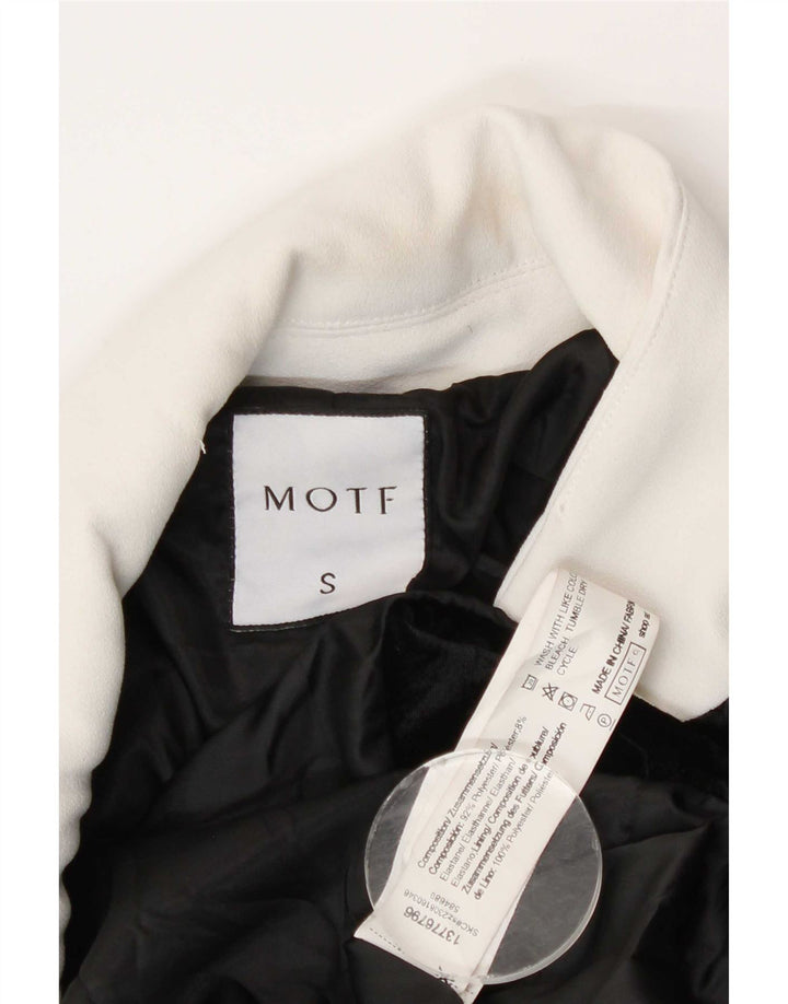 Motf Damen Velours-Zweireihermantel UK 10 Small Schwarzer Farbblock