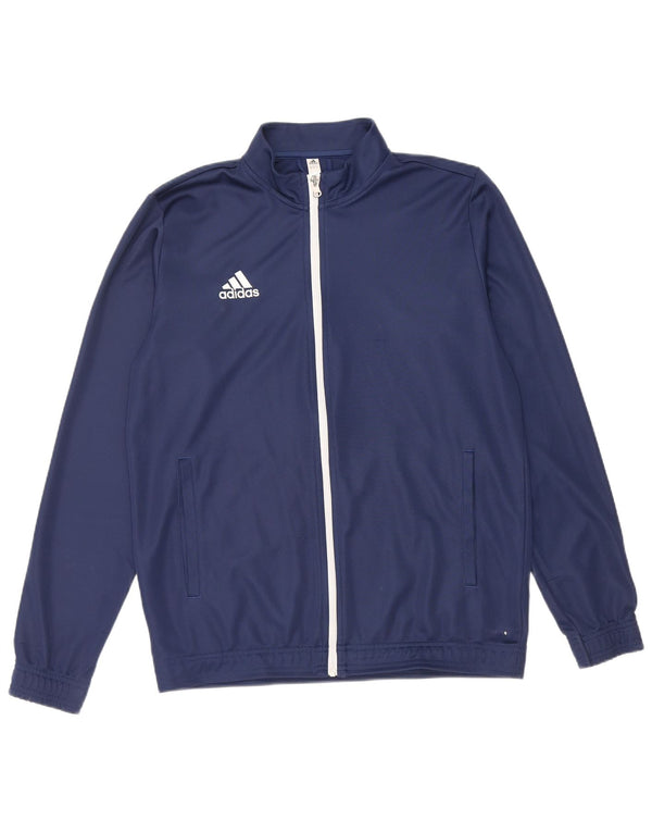 Adidas Mens Tracksuit Top Jacket Large Navy Blue Polyester