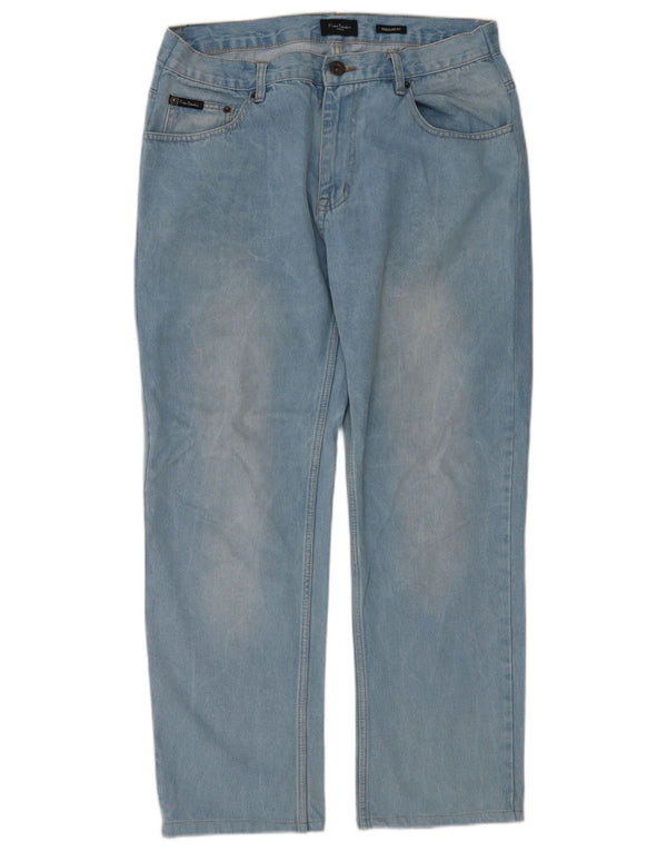 Pierre Cardin Mens Regular Fit Straight Jeans W36 L29 Blue Cotton