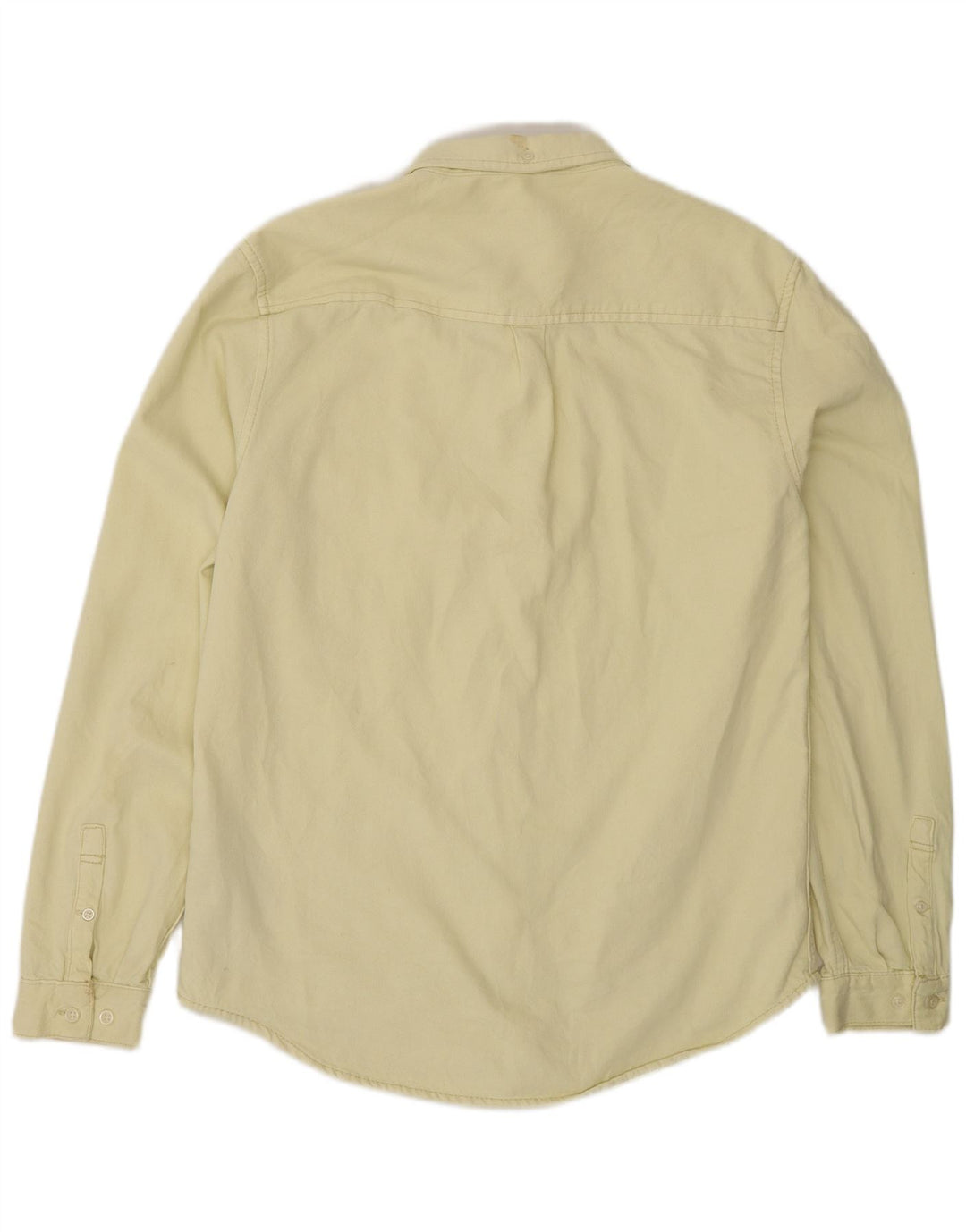 Zara Mens Shirt Medium Yellow Cotton
