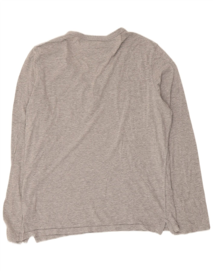 Tommy Hilfiger Womens Top Long Sleeve UK 14 Medium Grey Cotton