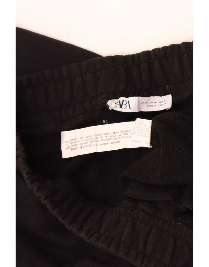 Zara Mens Tracksuit Trousers Joggers Medium  Black Cotton