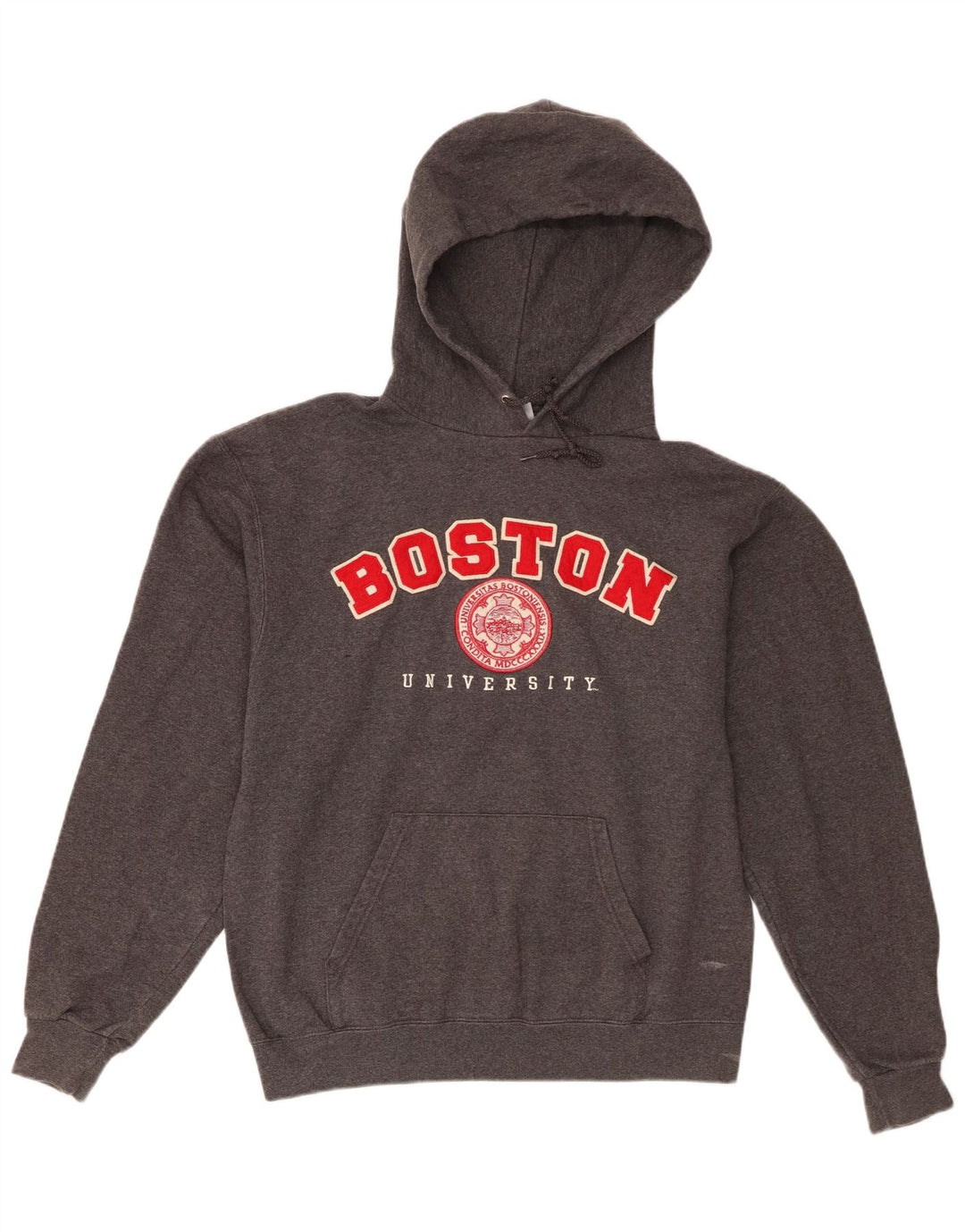 Champion Mens Boston University Graphic Hoodie Jumper Medium Grey Flecked