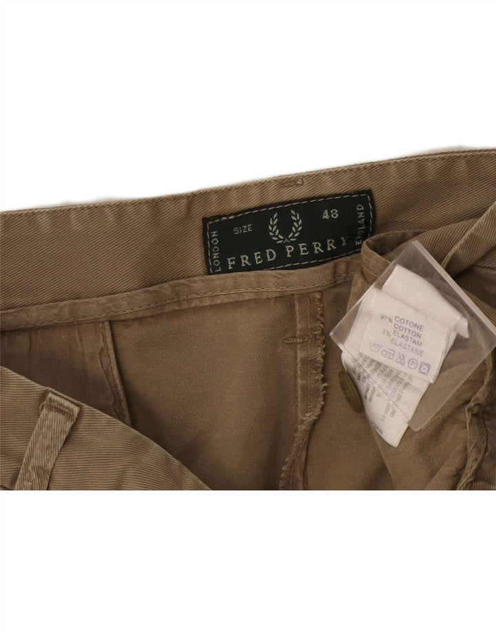 Pantaloncini chino da uomo Fred Perry IT 48 medio W32 cotone kaki