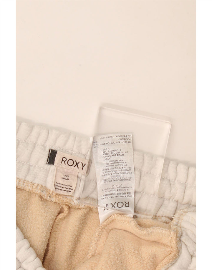 Roxy Mens Graphic Tracksuit Trousers Joggers Large Beige Colourblock