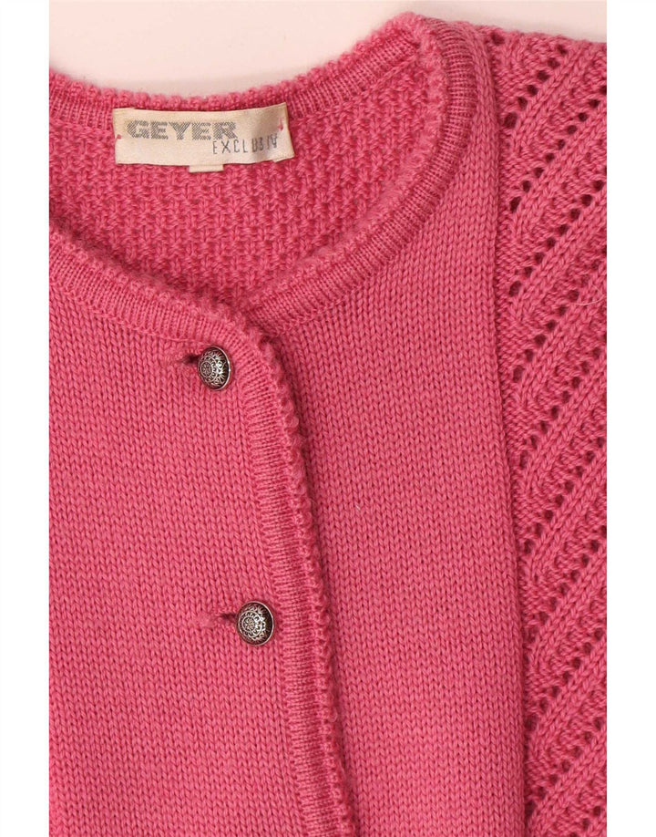 Geyer Womens Cardigan Sweater IT 42 Medium Pink Wool