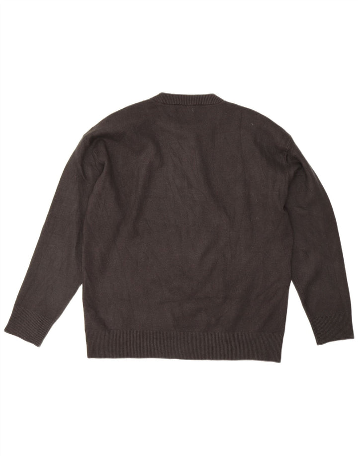 Zara Mens Crew Neck Jumper Sweater Large Grey Viscose