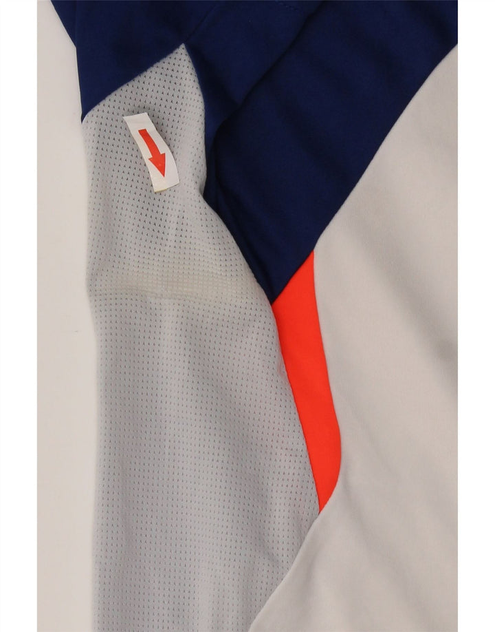 Adidas Mens T-Shirt Top Medium White Colourblock Polyester