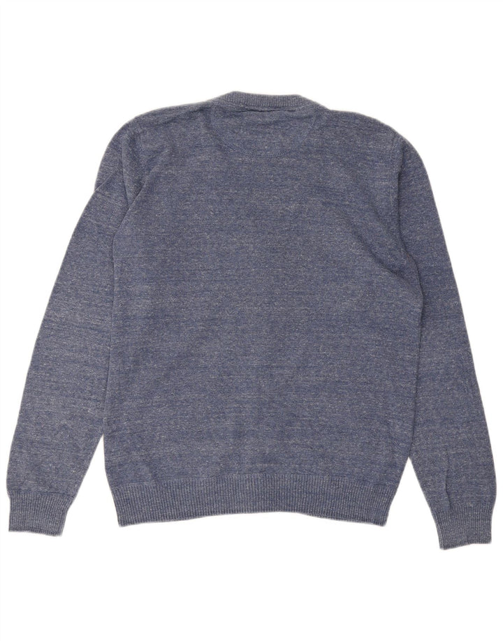 JACK & JONES Mens Cardigan Sweater Medium Blue Cotton