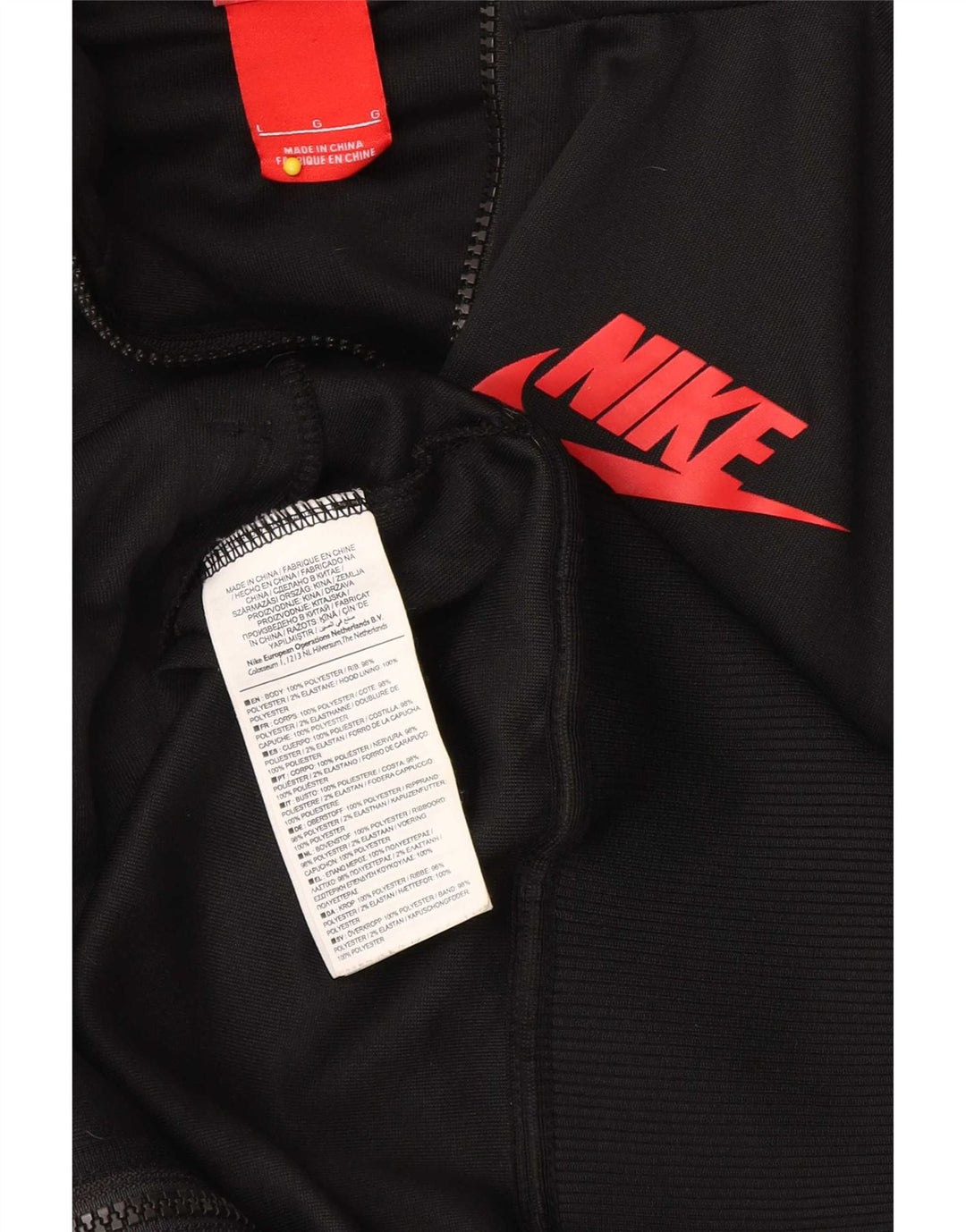 Nike Mens Air Zip Hoodie Sweater Large Black Colourblock Polyester