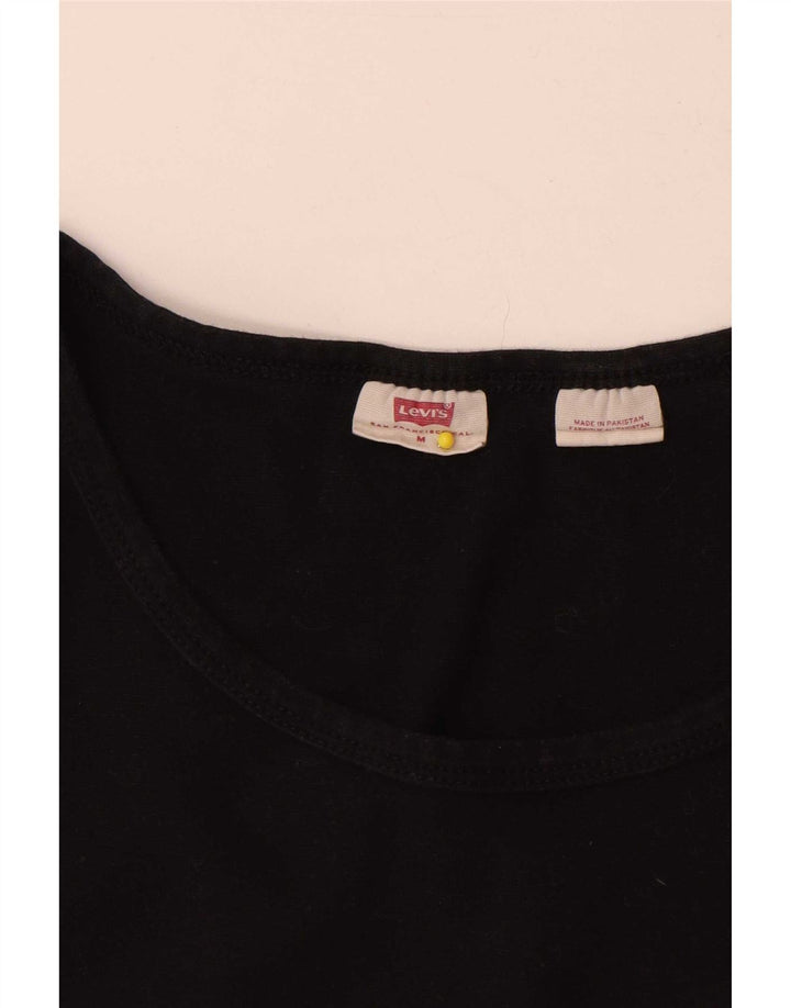 Levi's Womens T-Shirt Top UK 12 Medium Black Cotton