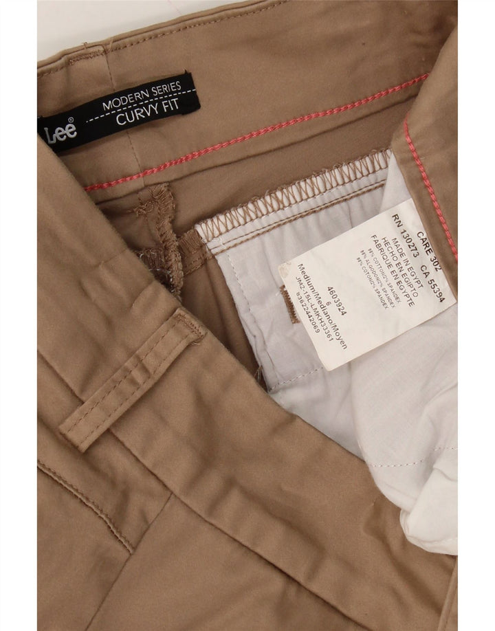 LEE Womens Modern Series Curvy Capri Trousers US 6 Medium W28 L22 Brown Vintage Lee and Second-Hand Lee from Messina Hembry 