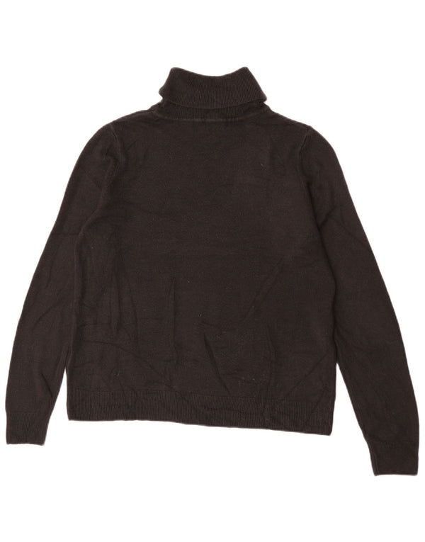 Marks & Spencer Dame Roll Neck Jumper Sweater UK 16 Large Black Acryl