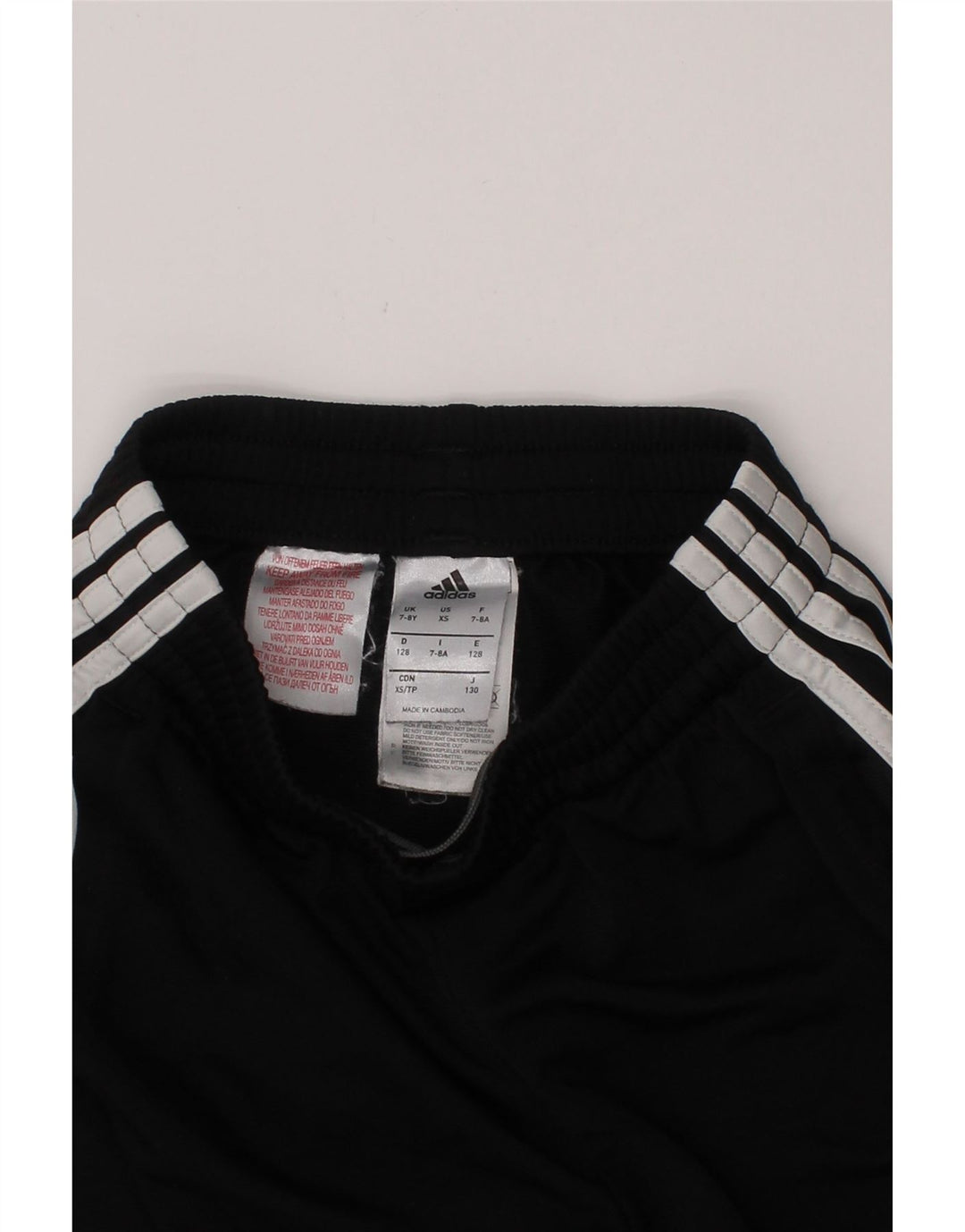 ADIDAS Boys Tracksuit Trousers Joggers 7-8 Years  Black Polyester
