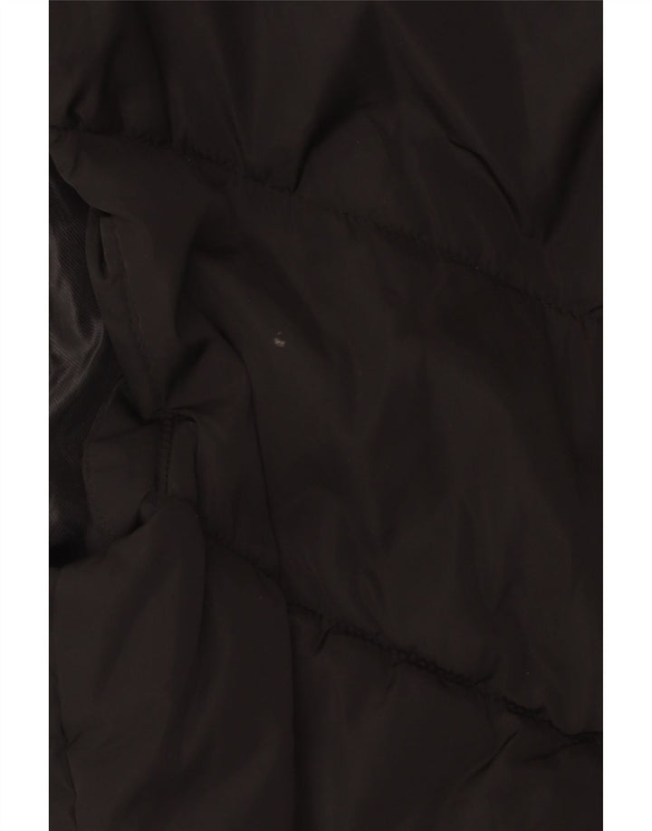 Zara Damen Wattierte Weste UK 12 Medium Schwarz