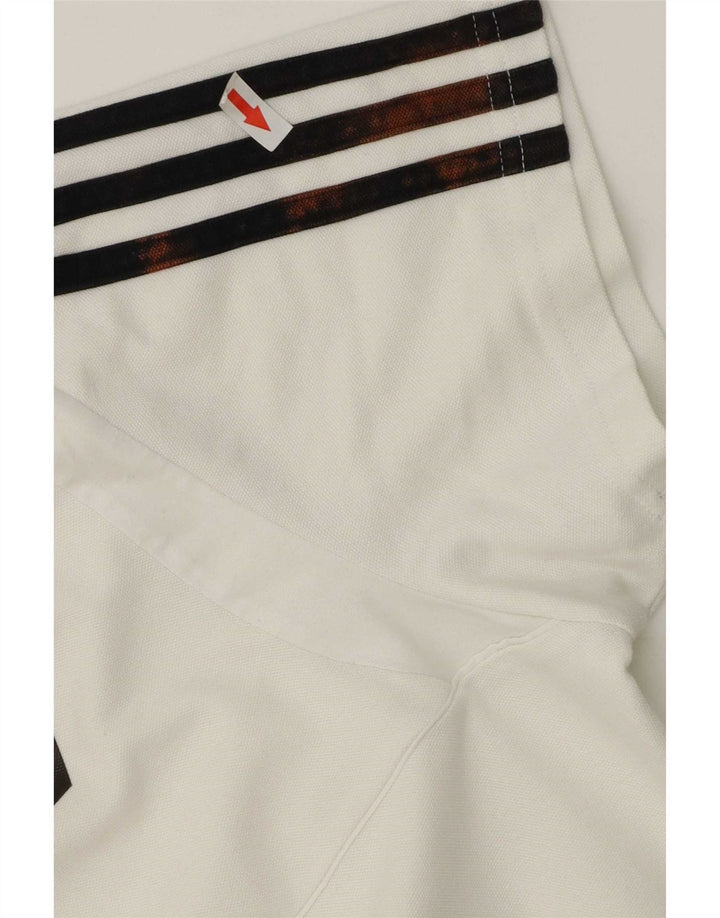 Adidas Mens Wolverhampton Wanderers Polo Shirt Large White Striped Cotton