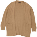 Marks & Spencer Womens Longline Open Cardigan Sweater UK 16 Large Beige