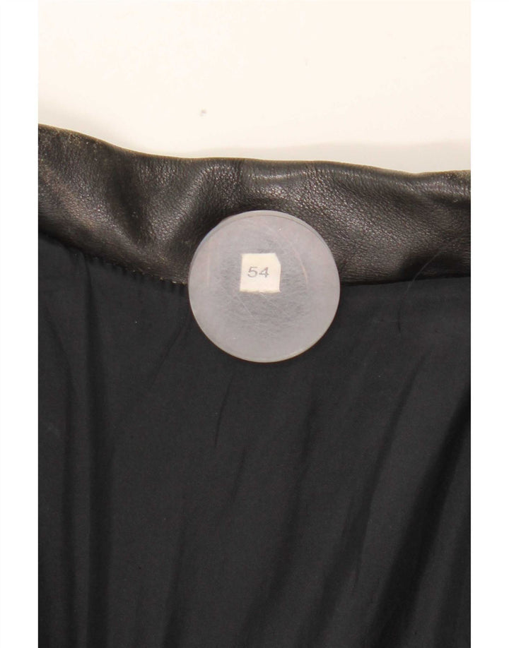 Vintage Mens Leather Jacket IT 54 2XL Black