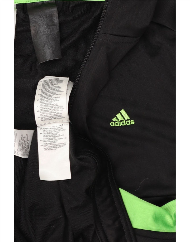 Adidas Mens Tracksuit Top Jacket Small Black Colourblock Polyester