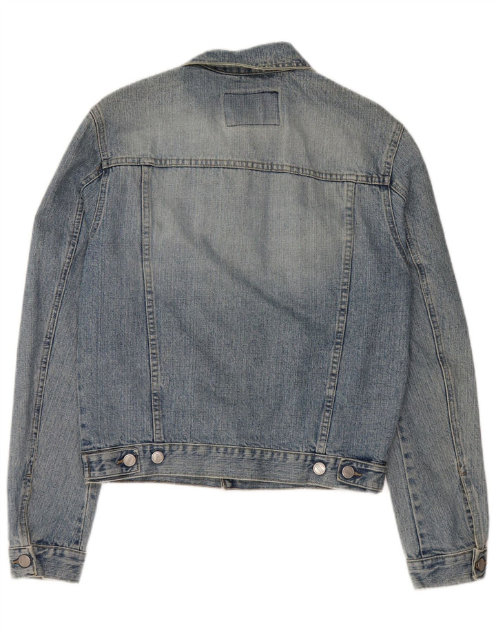 VINTAGE Womens Denim Jacket UK 12 Medium Blue