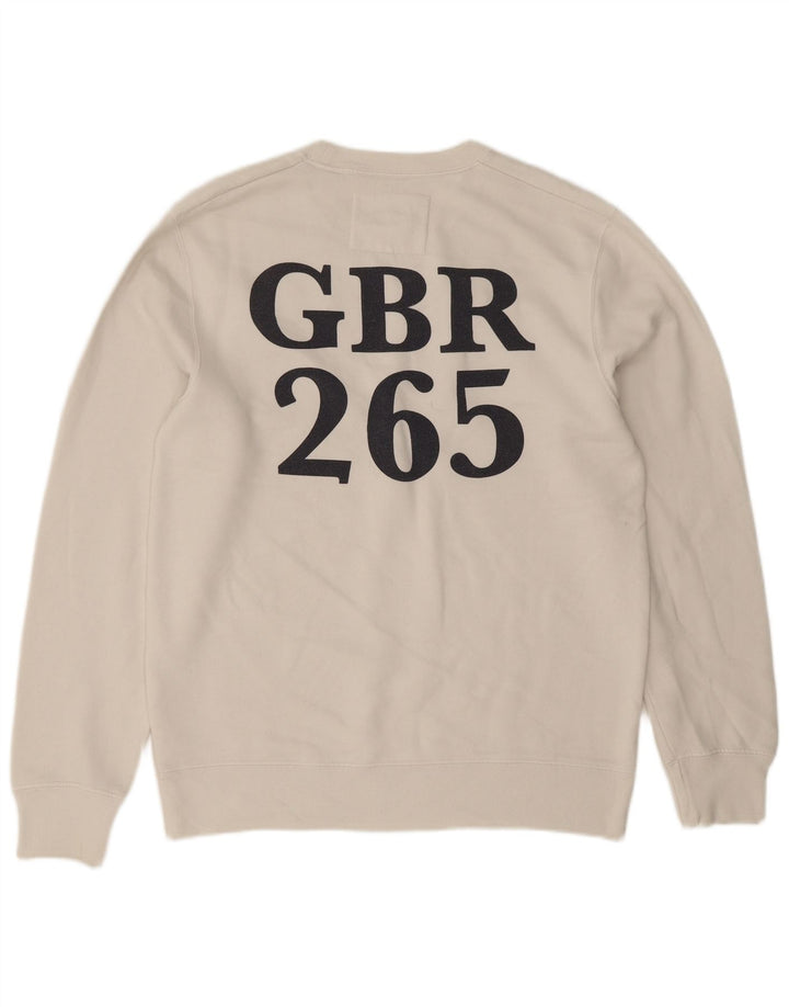 Jack Wills Mens Graphic Sweatshirt Jumper Large White Cotton