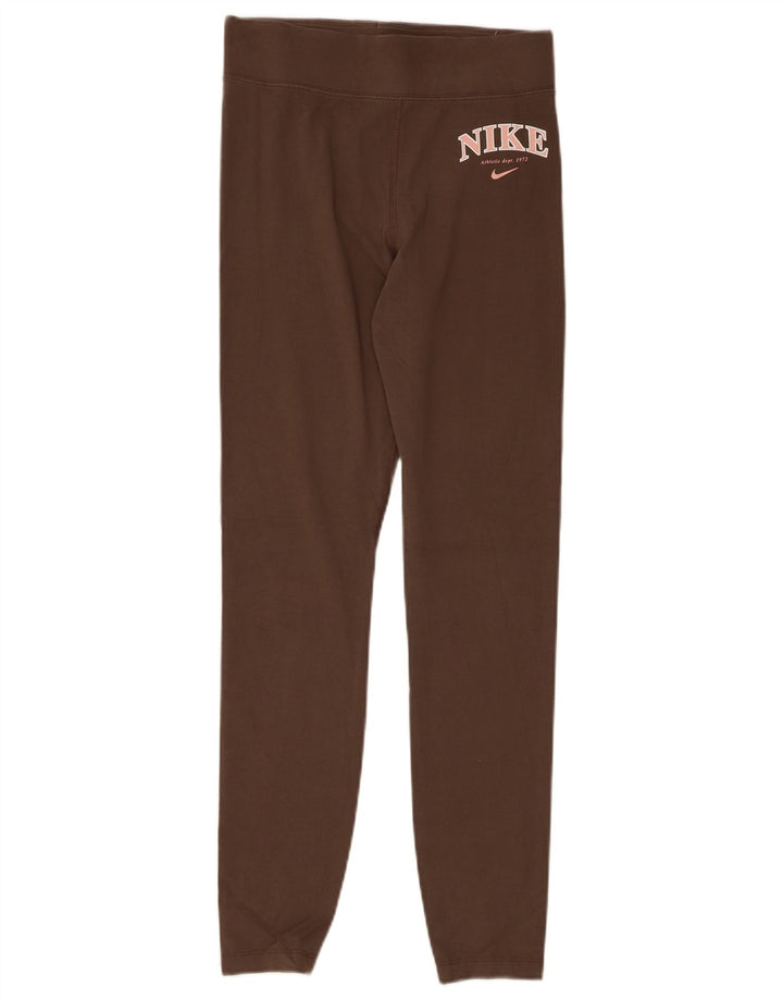 NIKE Womens Graphic Leggings UK 10 Small  Grey Cotton