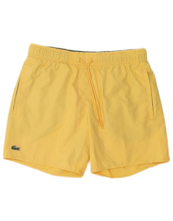 Lacoste Womens Swimming Shorts UK 10 Small  Yellow Polyester