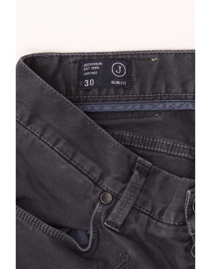 Jeckerson Mens Slim Jeans W30 L31 Grey Cotton